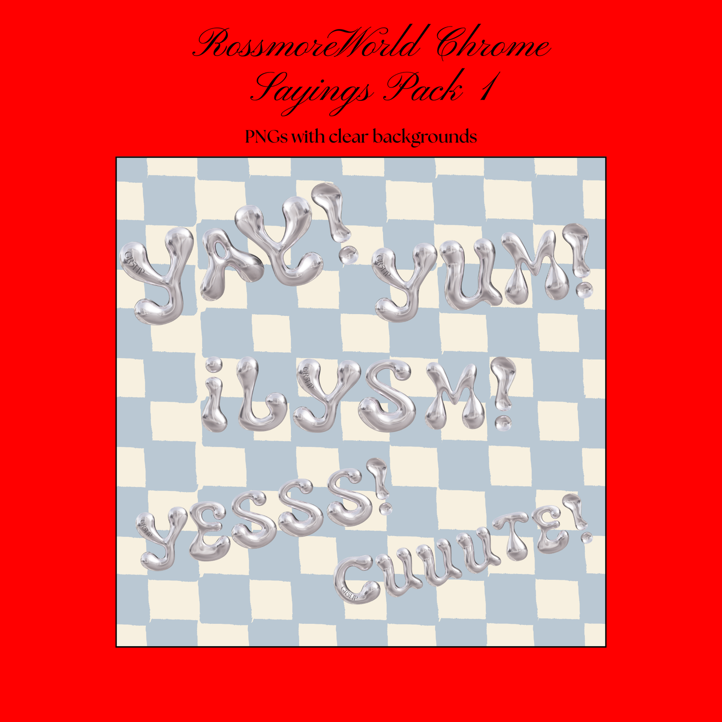 RossmoreWorld x GR5HP - Chrome Sticker Sayings Pack 1